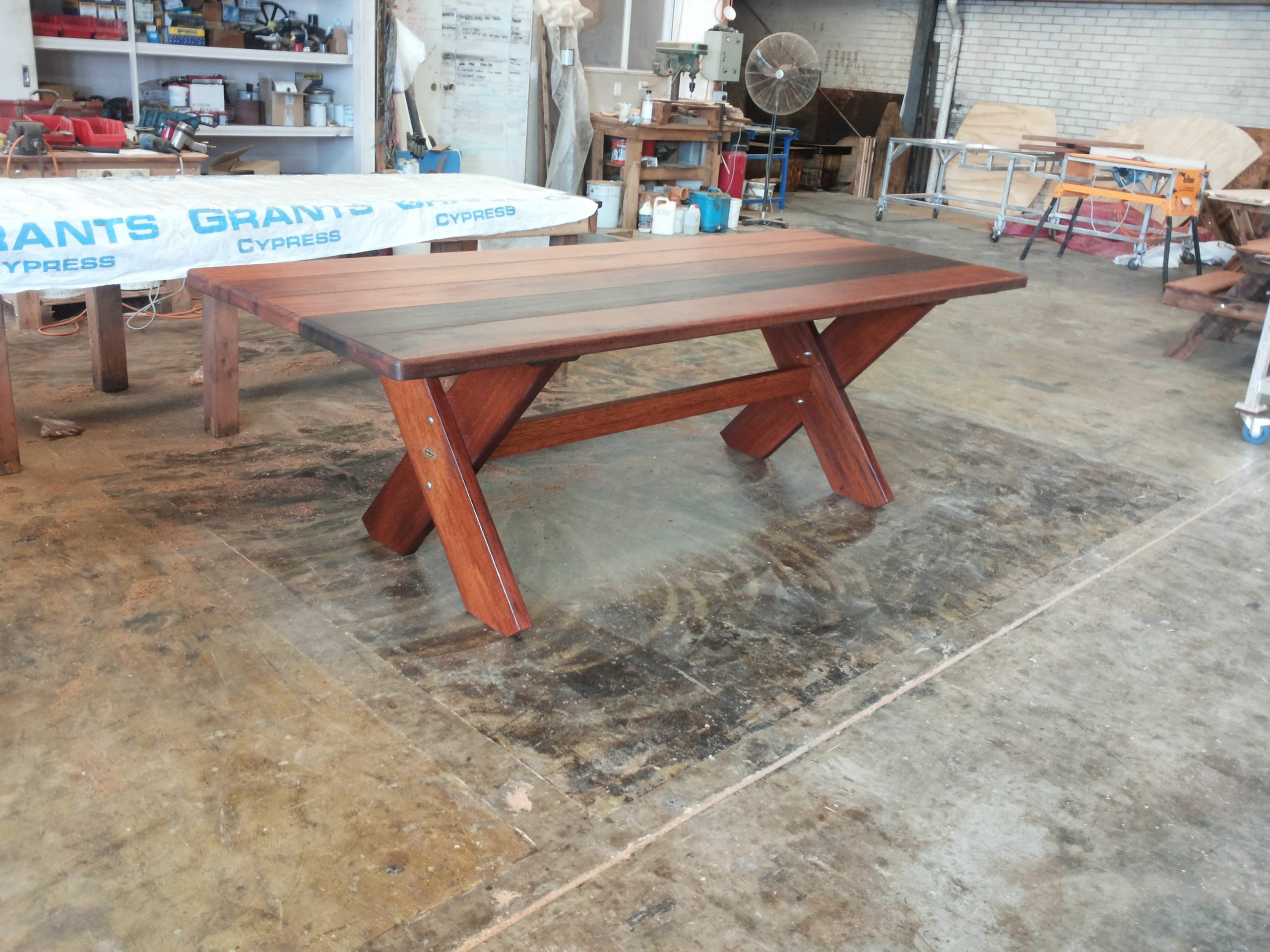 Rectangular Kirra 2400mm Kwila outdoor timber table available to order now